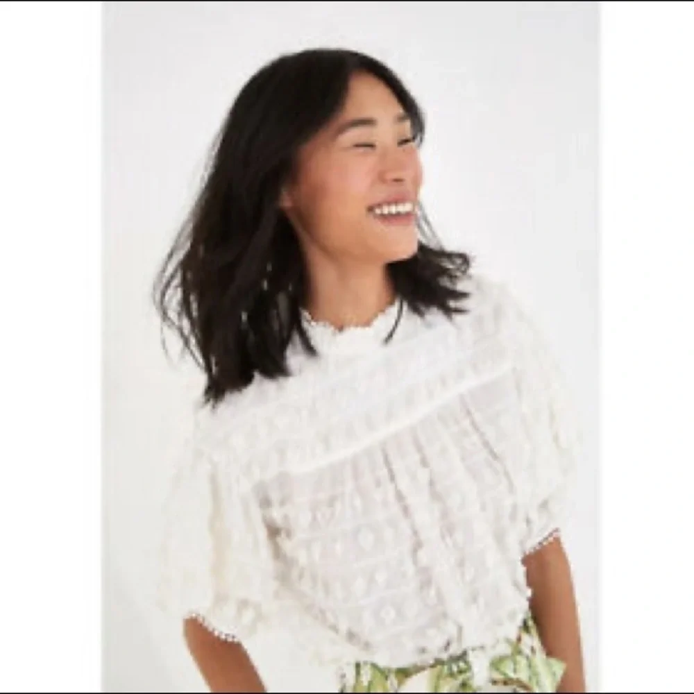 Farm Rio fringe detail short sleeve blouse - Picture 2 of 12